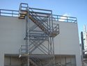 Pultruded FRP stair tower with 304 S.S. hardware. These stair towers are in accordance with the 2017 new OSHA requirements.